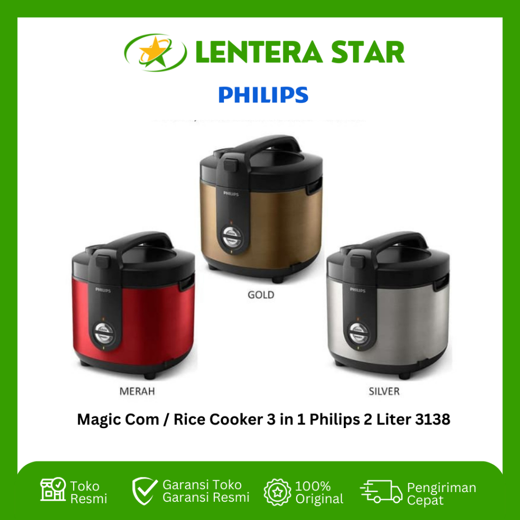 Magic Com / Rice Cooker 3 in 1 Philips 2 Liter 3138
