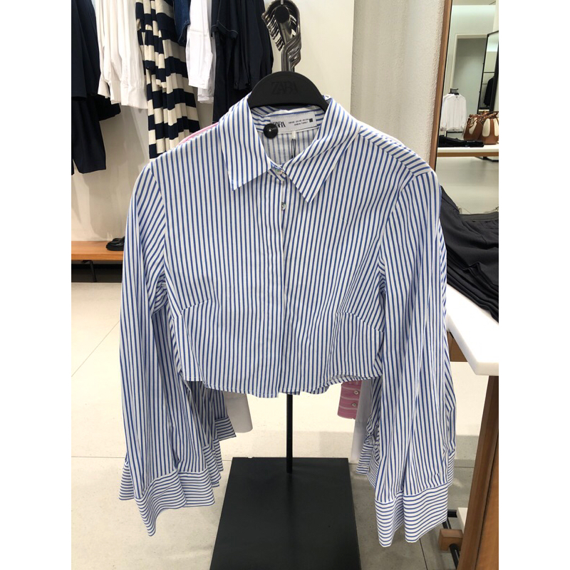 Crop Top Zara // kaos berkerah // crop tee // kaos crop // kemeja crop // polo shirt // polo crop to