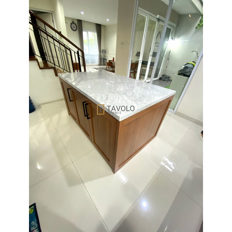 island marmer carrara | kitchen island carrara marble| meja marmer putih| jual marmer import carrara
