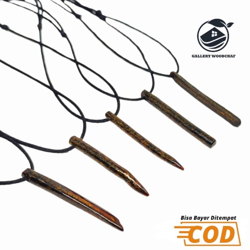 Kalung liontin bahan akar bahar serat emas asli original_kalung pria/wanita