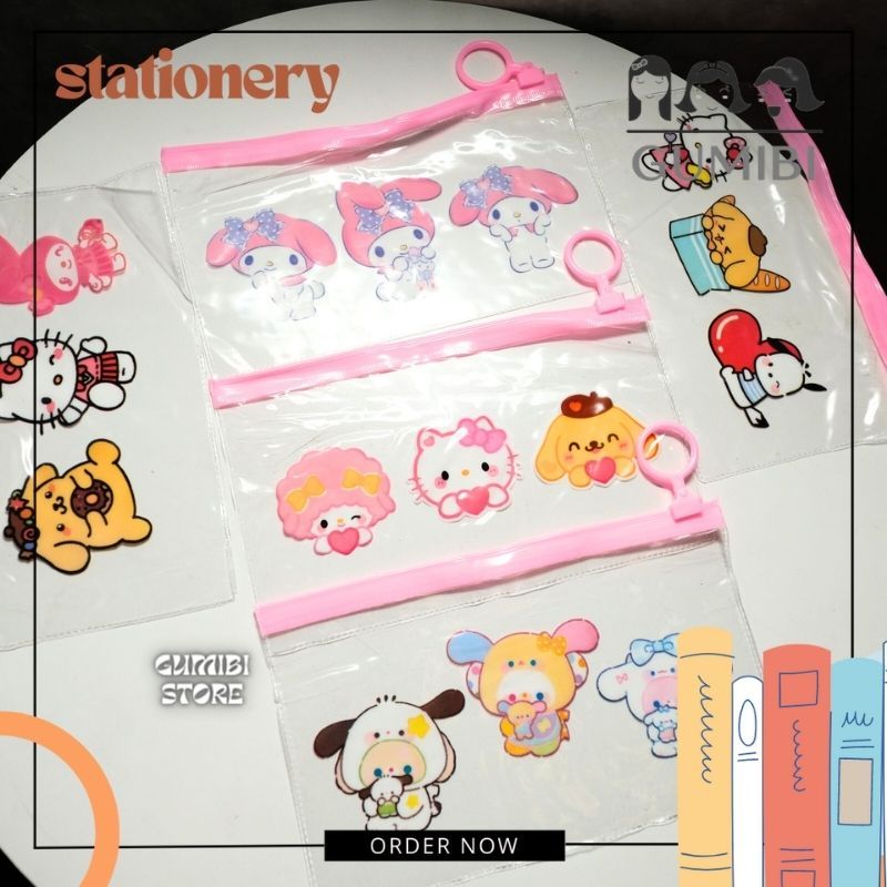 

ZIPPER ZIPLOCK KOTAK PENSIL POUCH SANRIO PVC TRANSPARAN SANRIO TERMURAH