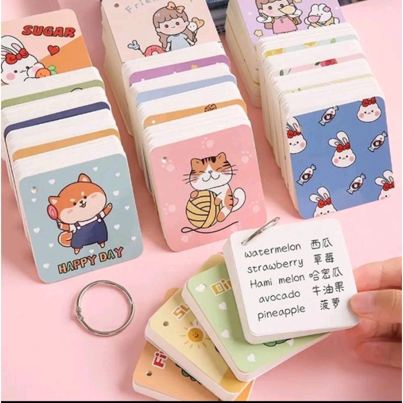 

Notebook Ring Mini Isi 80 Lembar Buku Note Gantung Karakter Lucu Sticky Note