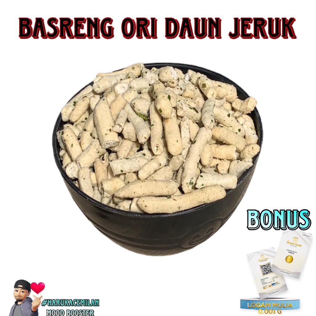 

HarukaCemilan Basreng Original Daun Jeruk 200gram Snacks Baso Goreng Stik Cemilan Gurih Mood Booster