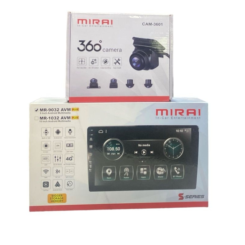 Headunit Android Mirai MR 9032-1032 AVM 6/128GB + kamera 360°
