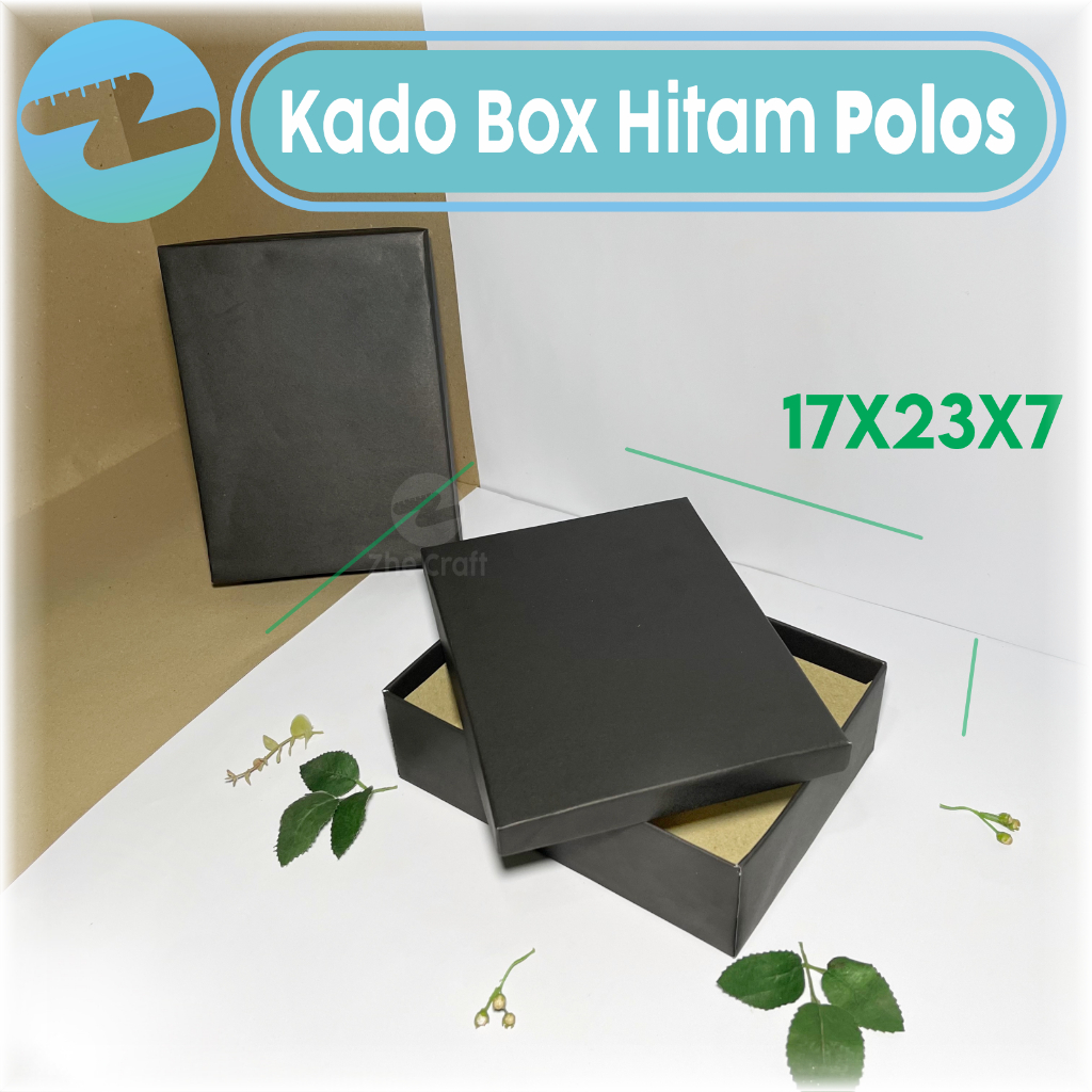 

Kado Box / Bahan Hampers Gift box Parcel / Kado tutup /Kado Box HItam Polos Ukuran 17X23X7
