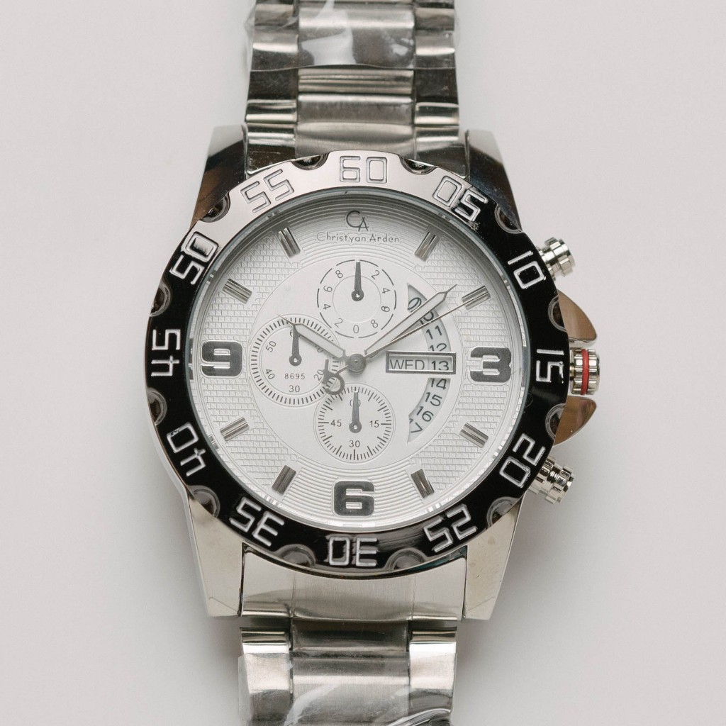 Jam Tangan Rantai Pria Christyan Arden Day Date Edition CA8695 GTH - White Dial (46mm) Pesta Gajian