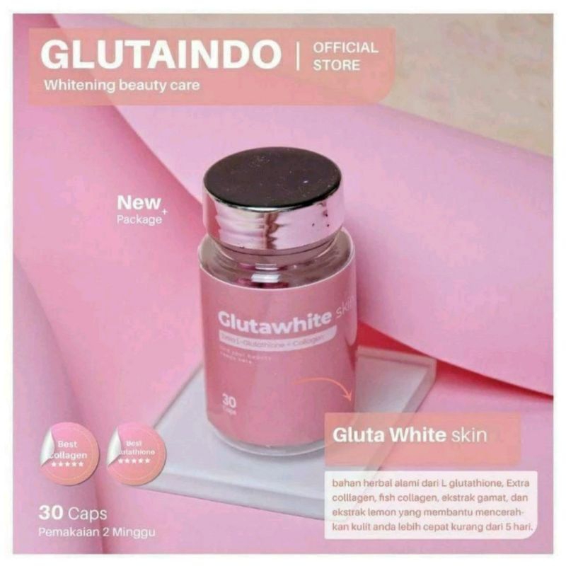 OBAT PENCERAH KULIT BADAN GLUTAWHITE  ASLI 100% ORIGINAL GLUTA WHITENING SKIN 3X EKSTRA OBAT PEMUTIH