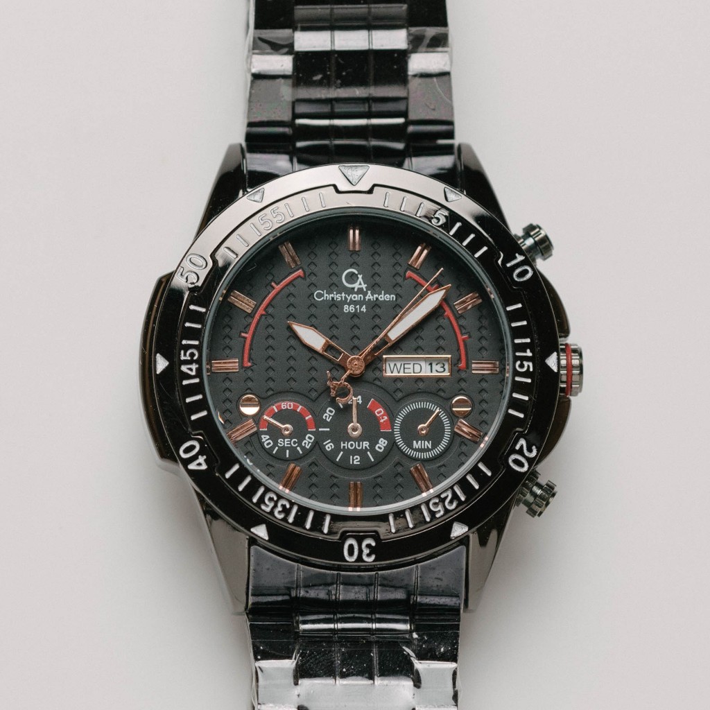 Jam Tangan Rantai Pria Christyan Arden DAYDATE MONOCHROME EDITION CA8614 GHTH - Rose Gold Marker (46