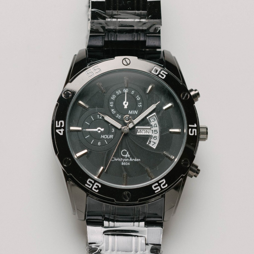 Jam Tangan Rantai Pria Christyan Arden DAYDATE MONOCHROME EDITION CA8604 GHTH - Silver Marker (46mm)