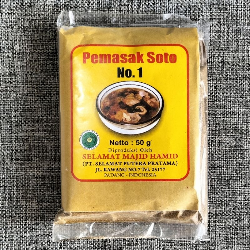 

Bumbu PEMASAK SOTO asli Padang No. 1 (50 gr) SELAMAT MAJID HAMID