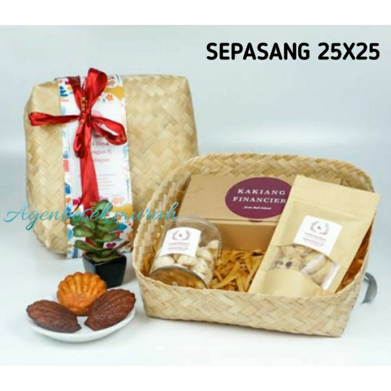 BESEK BAMBU 25X25 22x22 20x20 18x18 16x16  SEPASANG MURAH / BESEK HAMPERS / BESEK CATERING / KERANJA