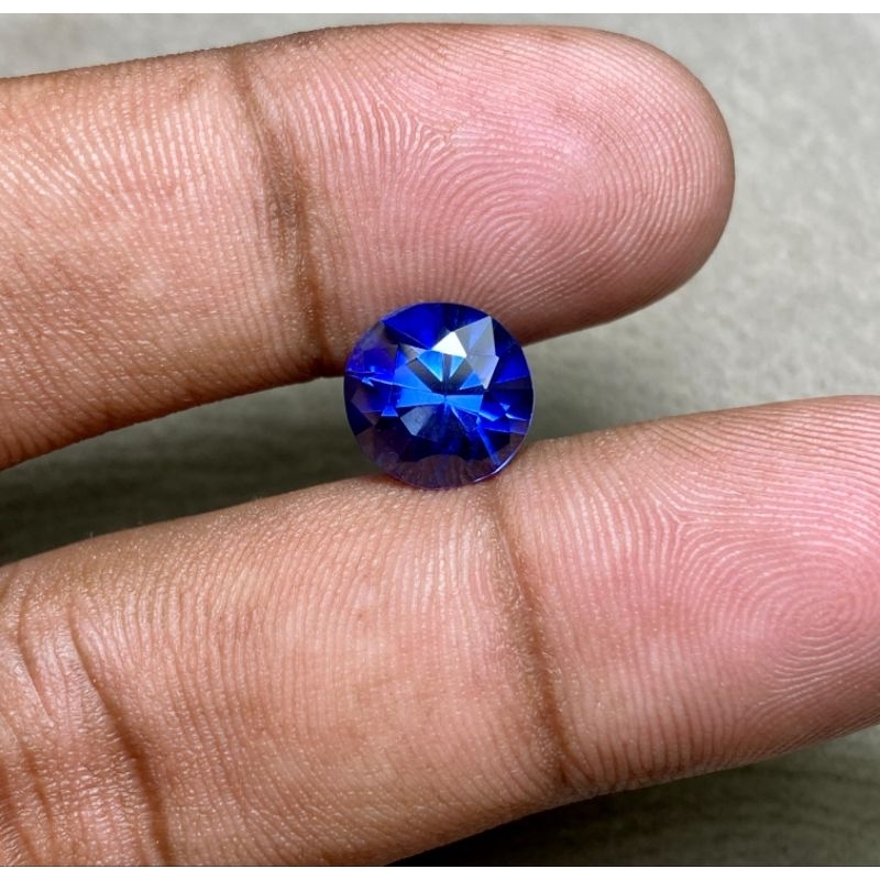 Batu King Safir Sapphire Blue Safir chatam king safir biru hardness 8-9 skala mohs dim 10mm