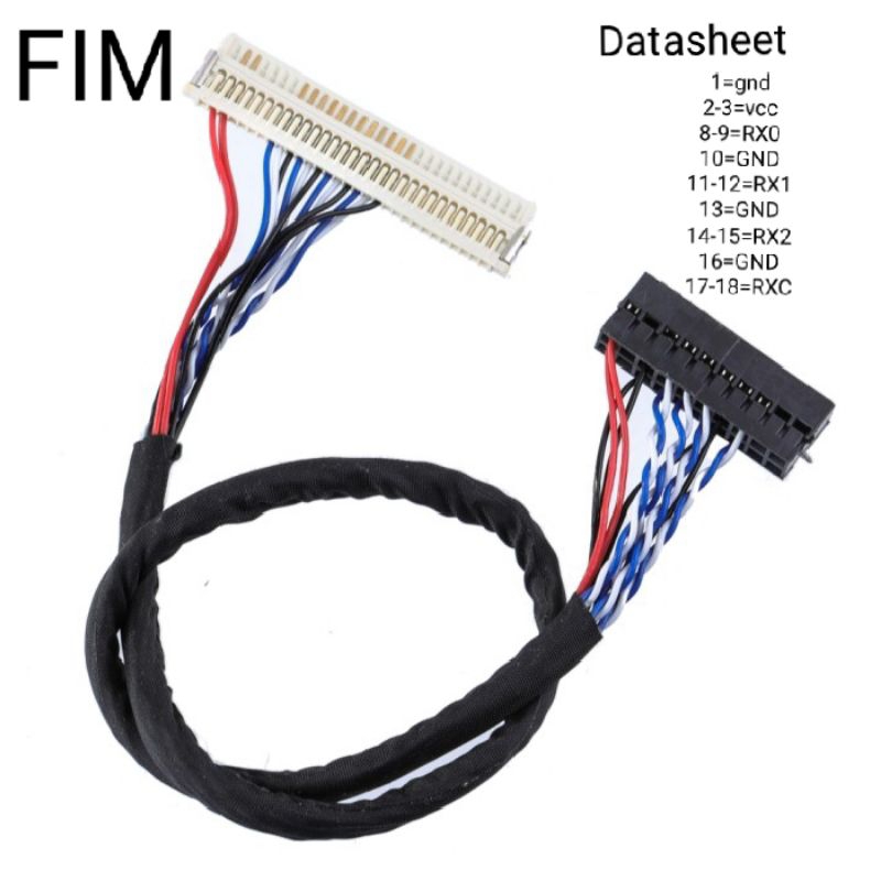 LVDS 30 pin 1 chanel 6 bit FIM kiri 25 cm