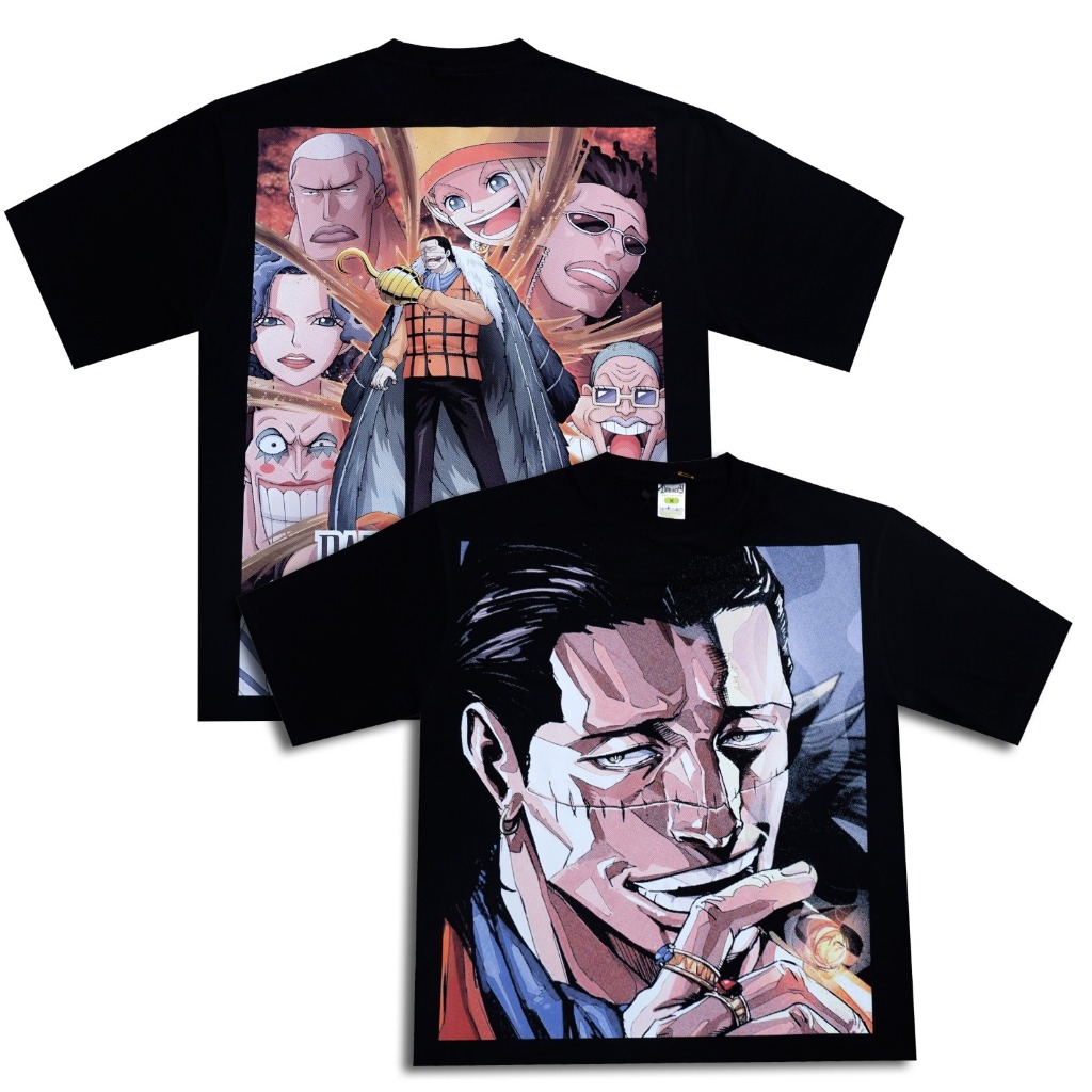 Tshirt Crocodile Baroque Works One Piece Kaos Anime VIntage Bootleg Oversize