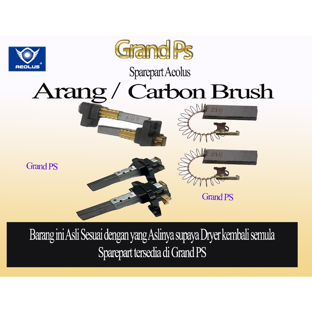 Grand Ps Dryer Aeolus TD901T /Monster pakai tipe ARANG/Carbon brush (sparepart)