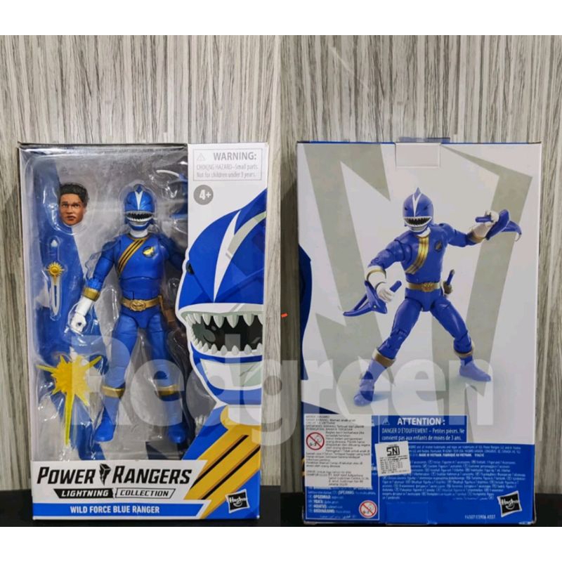 mainan action figure power ranger Lightning Collection Wild Force Blue Shark Ranger Figureukuran 17c