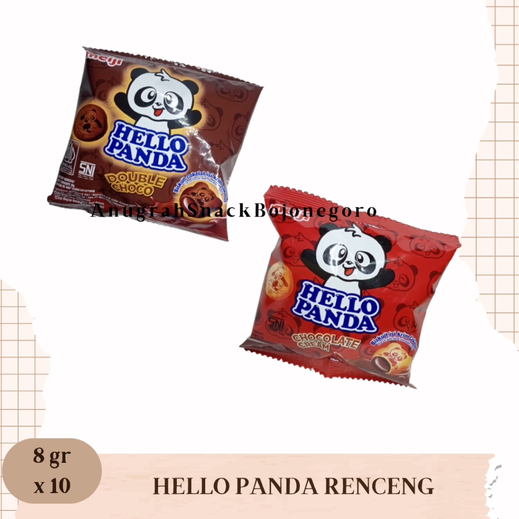

Hello Panda Renceng 8gr x 10 (Double Choco / Chocolate Cream)