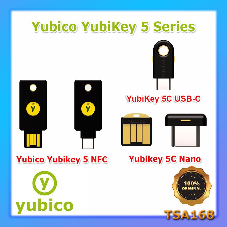 Yubico YubiKey 5 5C NFC Nano USB-A USB-C Security Password USB