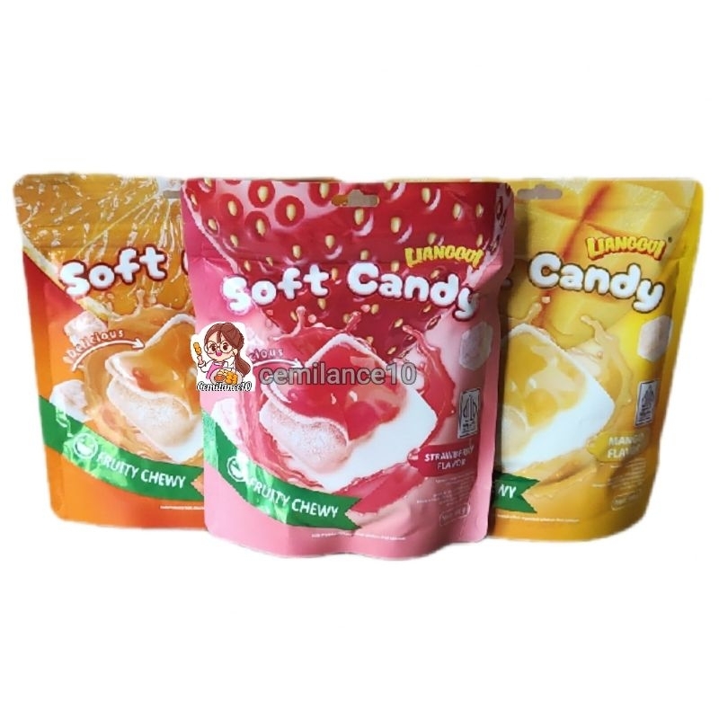 

LIANGGUI PERMEN SOFT CANDY PERMEN STOBERI-MANGGA-ORANGE 108G-PERMEN YUPPY