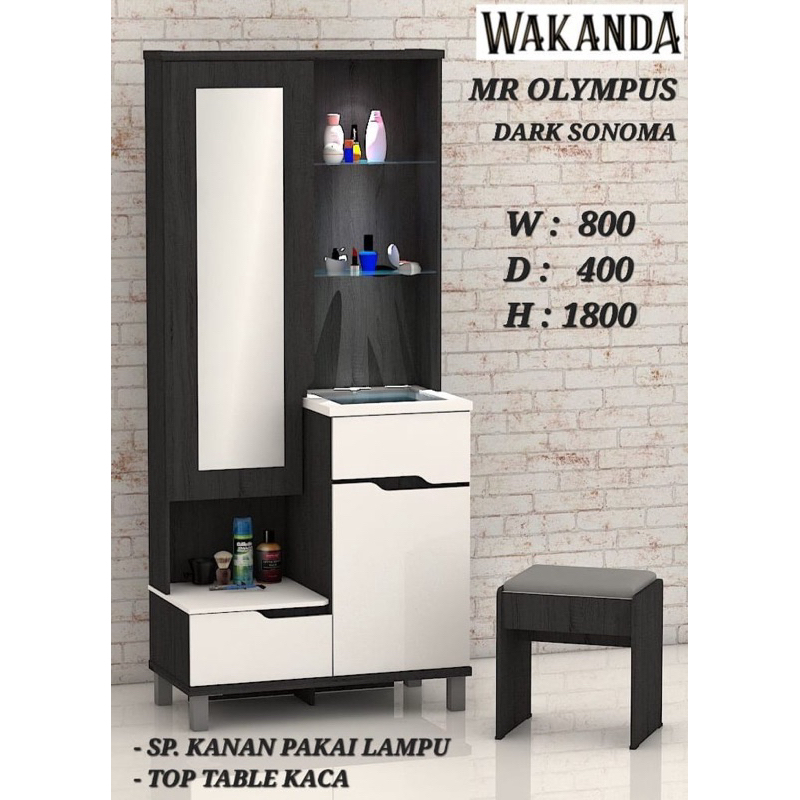 meja rias kaca panjang