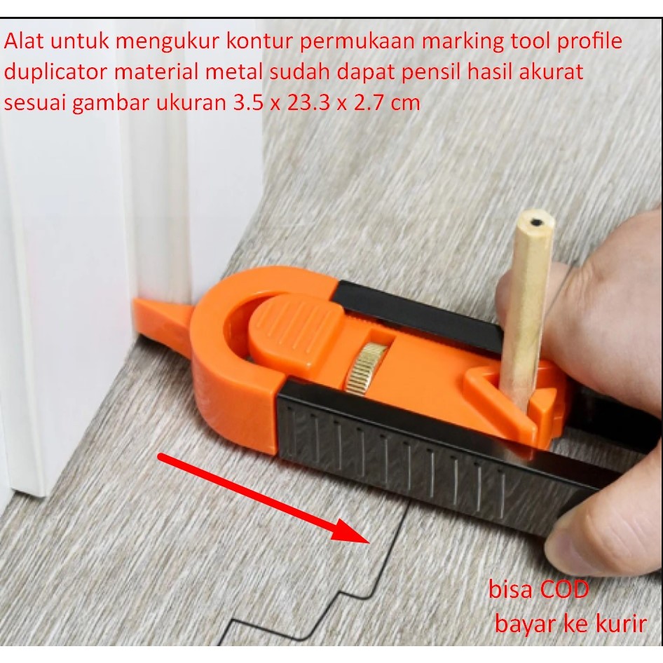 

Alat untuk mengukur kontur permukaan marking tool profile duplicator material metal sudah dapat pensil hasil akurat sesuai gambar ukuran 3.5 x 23.3 x 2.7 cm