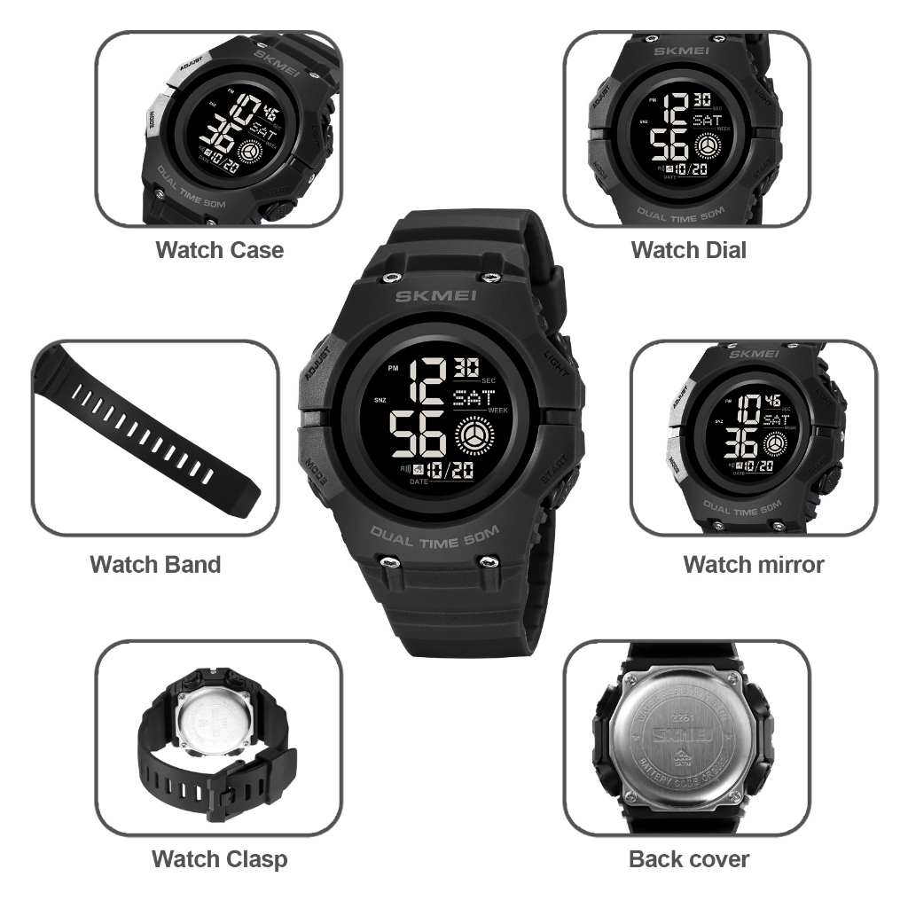 SKMEI 2261 Jam Tangan Pria Digital Sport Watch Anti Air 5 Bar MGOS-7