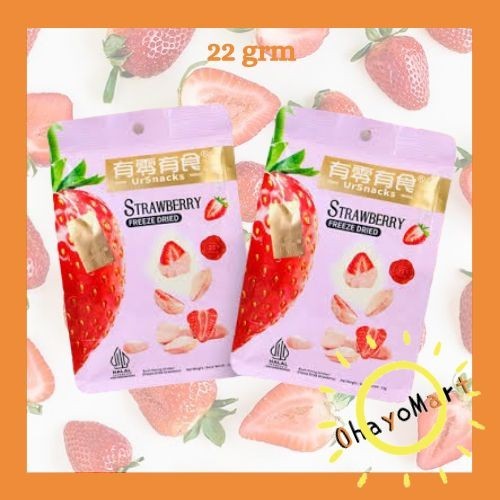 

TYL Ursnacks freeze dried strawberry / Snack buah kering rasa stroberi 22grm