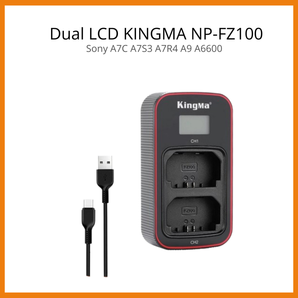 Quick Charger Dual LCD KINGMA NP-FZ100 Untuk Kamera Sony
