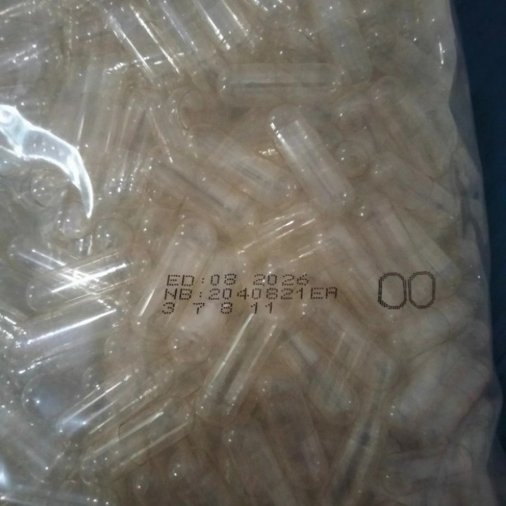 

Natural Cangkang Kapsul Obat Kosong Bening 00