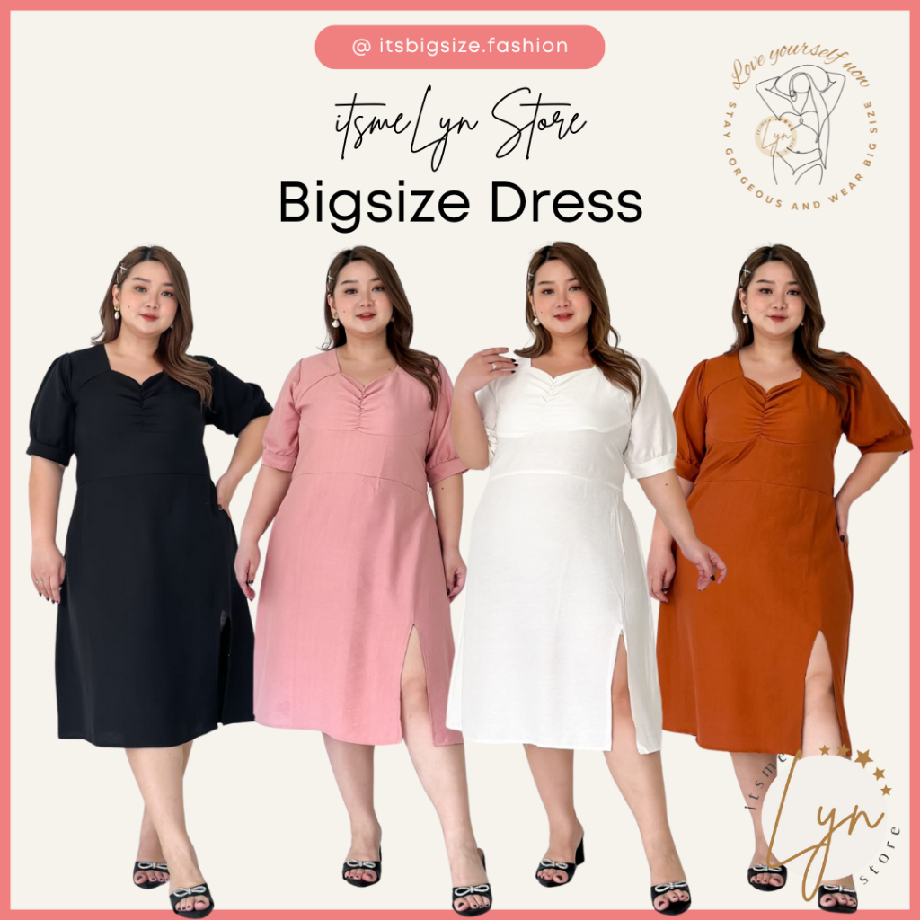 BIG SIZE MIDI DRESS PARTY WANITA CURVY UKURAN JUMBO PLUS SIZE XXXL UKURAN BESAR LD 120