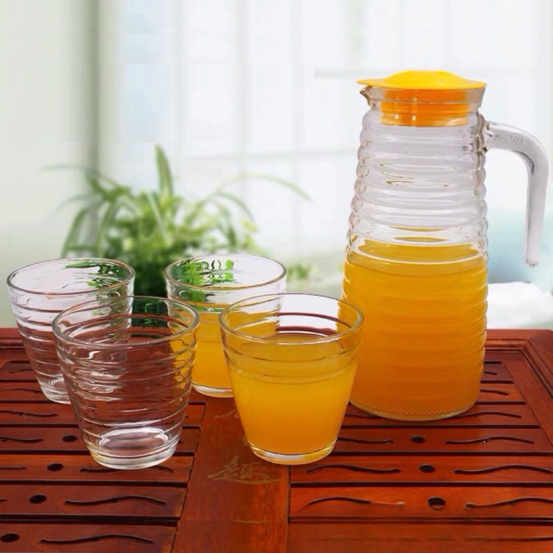 WATER JUG SET 5 pcs Teko Ceret gelas 4 Pitcher Kaca Beling Minum Waterjug Teapot