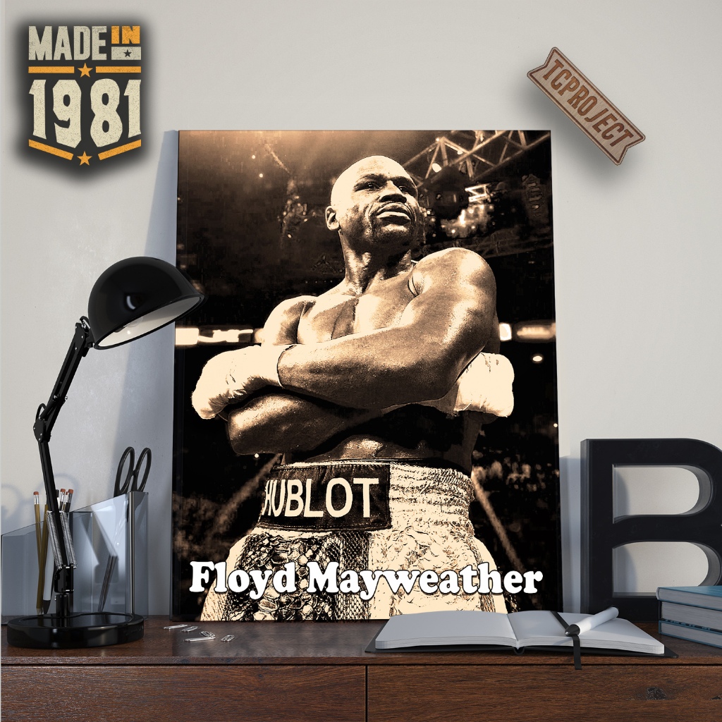 Poster Tinju Floyd Mayweather 002 - Hiasan Dinding Kayu