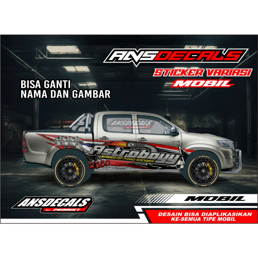 STIKER DECAL MOBIL HILUX STIKER DECAL MOBIL TRITON STIKER MOBIL RANGER MAZDA INOVA PAJERO