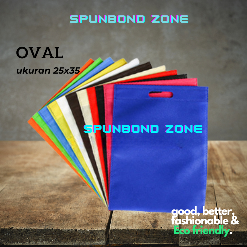 

Tas kain Spundbond Oval uk 25x35 eGoodybag Goodie Bag Laken Eco Polos Kantong Souvenir Belanja, Bingkisan Snack Ultah Ulang Tahun