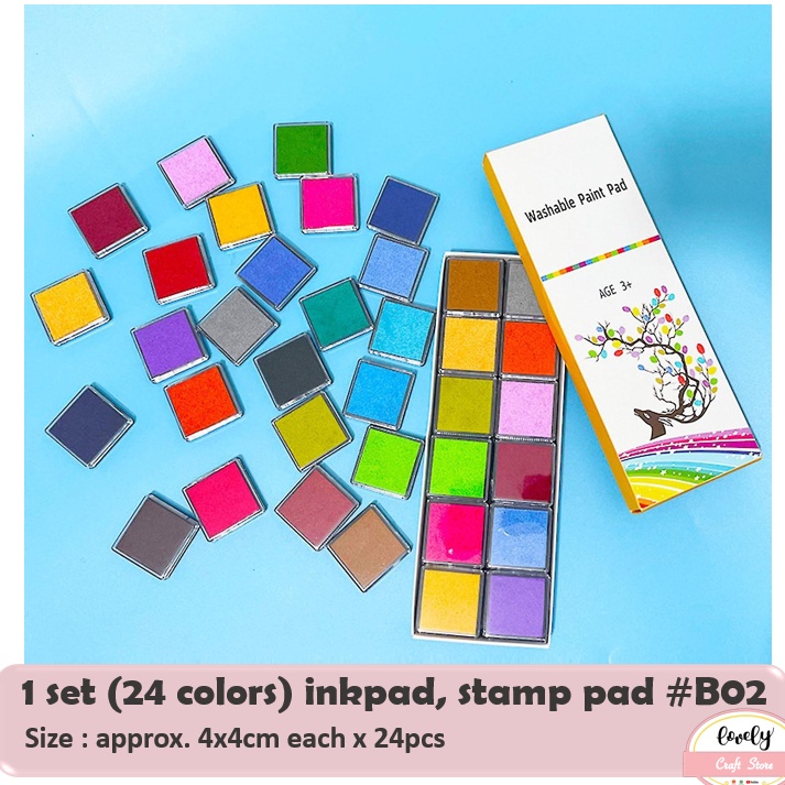 

Diskon Surprise LovelyCraftStore 1 set 24colors set inkpad stamp pad 4x4cm for journal scrapbooking 24 inkpad set