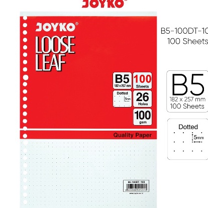 

Diskon Terheboh Loose Leaf Joyko B5 isi 1 lembar Isi Refill Kertas File