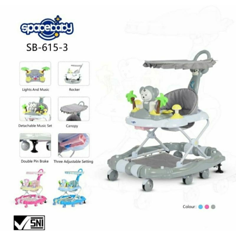 Babywalker Spacebaby SB 615-3 Pacific Baby Walker Space Baby SB615-3 SB615