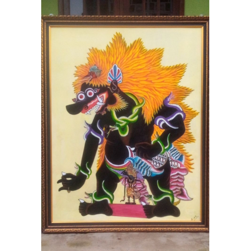 Lukisan Tangan Asli (Wayang Kresna Tiwikrama) + Figura