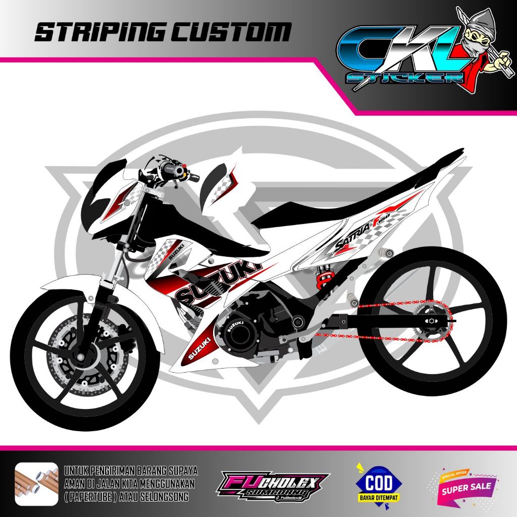 STRIPING VARIASI SUZUKI SATRIA FU BARONG CBU STIKER SIMPEL RACING CUSTOM