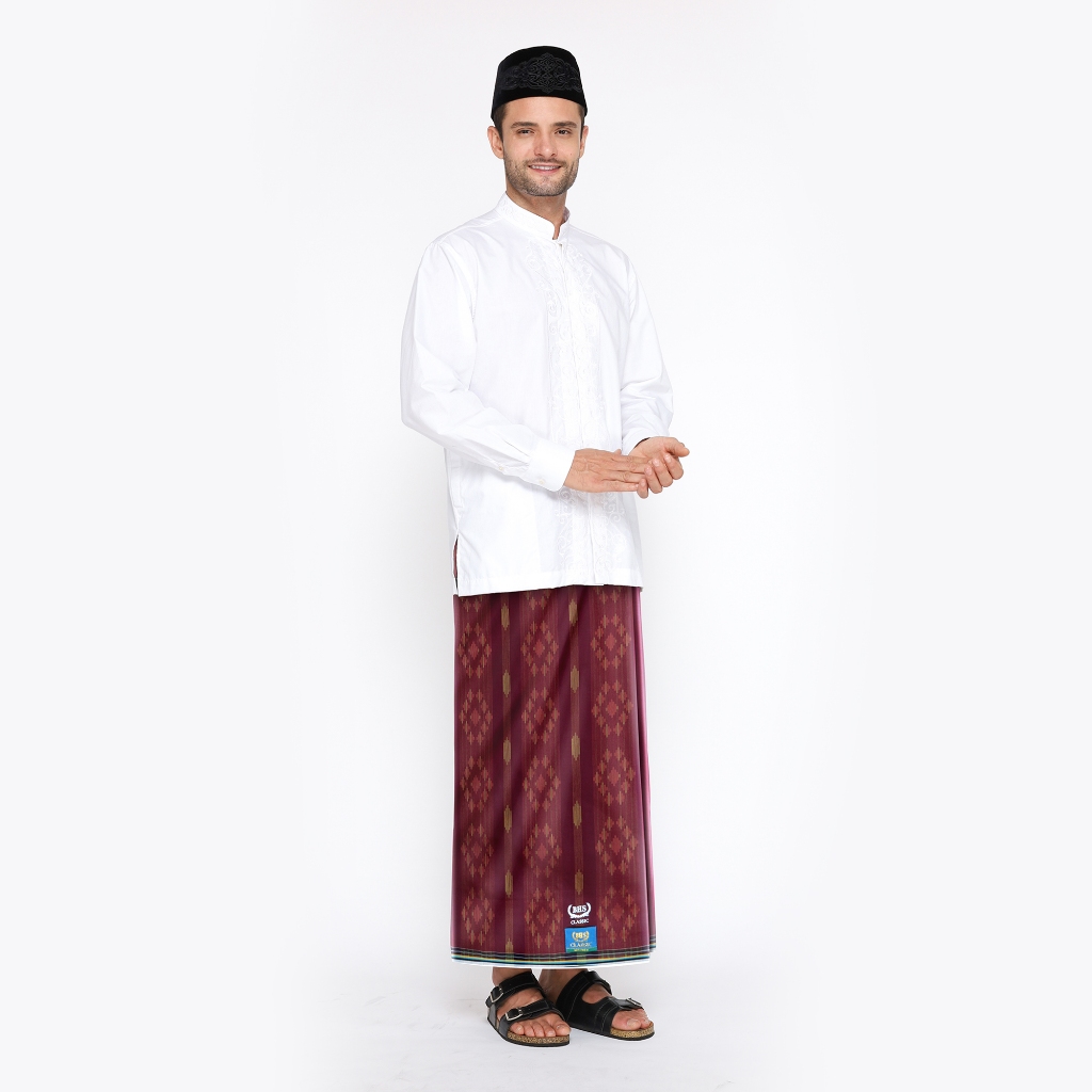 Sarung BHS Classic SILVER Motif C44 DKA Merah Tua