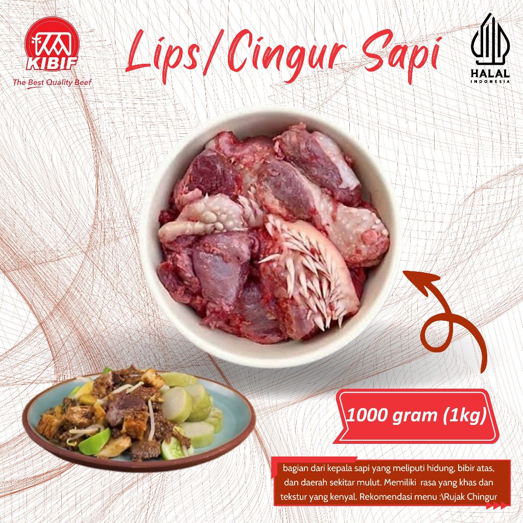 

Lips / Cingur Sapi 1kg