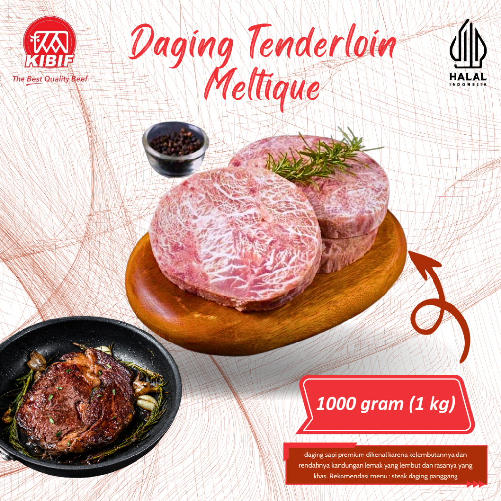 

Daging Tenderloin Meltique Porsi 1kg