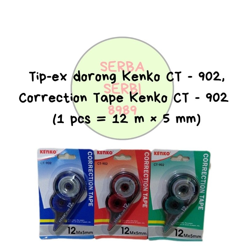 

Tip-ex dorong Kenko CT - 902, Correction Tape Kenko CT - 902 (1 pcs = 12 m × 5 mm)