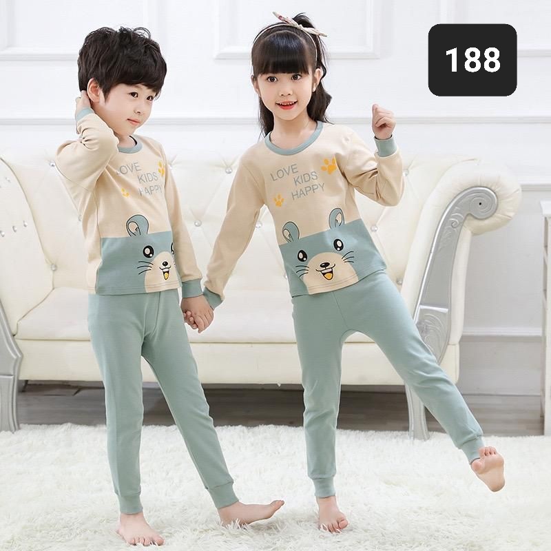 Baju Tidur Anak Kecil Bahan Kaos / Baju Anak Cewek / Setelan Anak Cowok / Piyama Anak 188