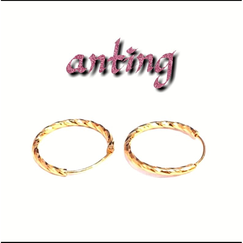 Anting wanita Bulat Anting lapis Emas Anting anti karat