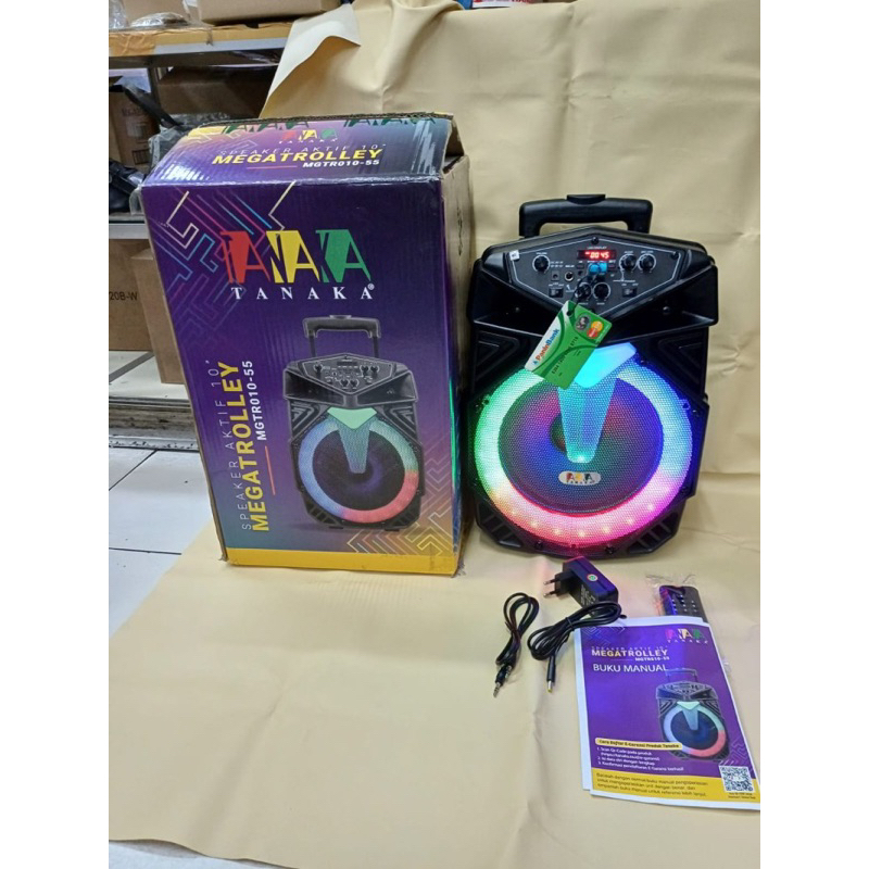 TANAKA SPEAKER PORTABLE speaker TANAKA 10 inci speaker aktif tanaka 10 inch tanaka megatrolley tanak