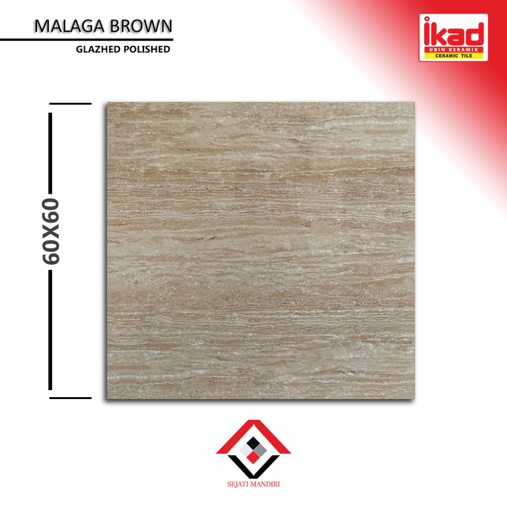 granit 60x60 - motif kayu glossy - malaga brown