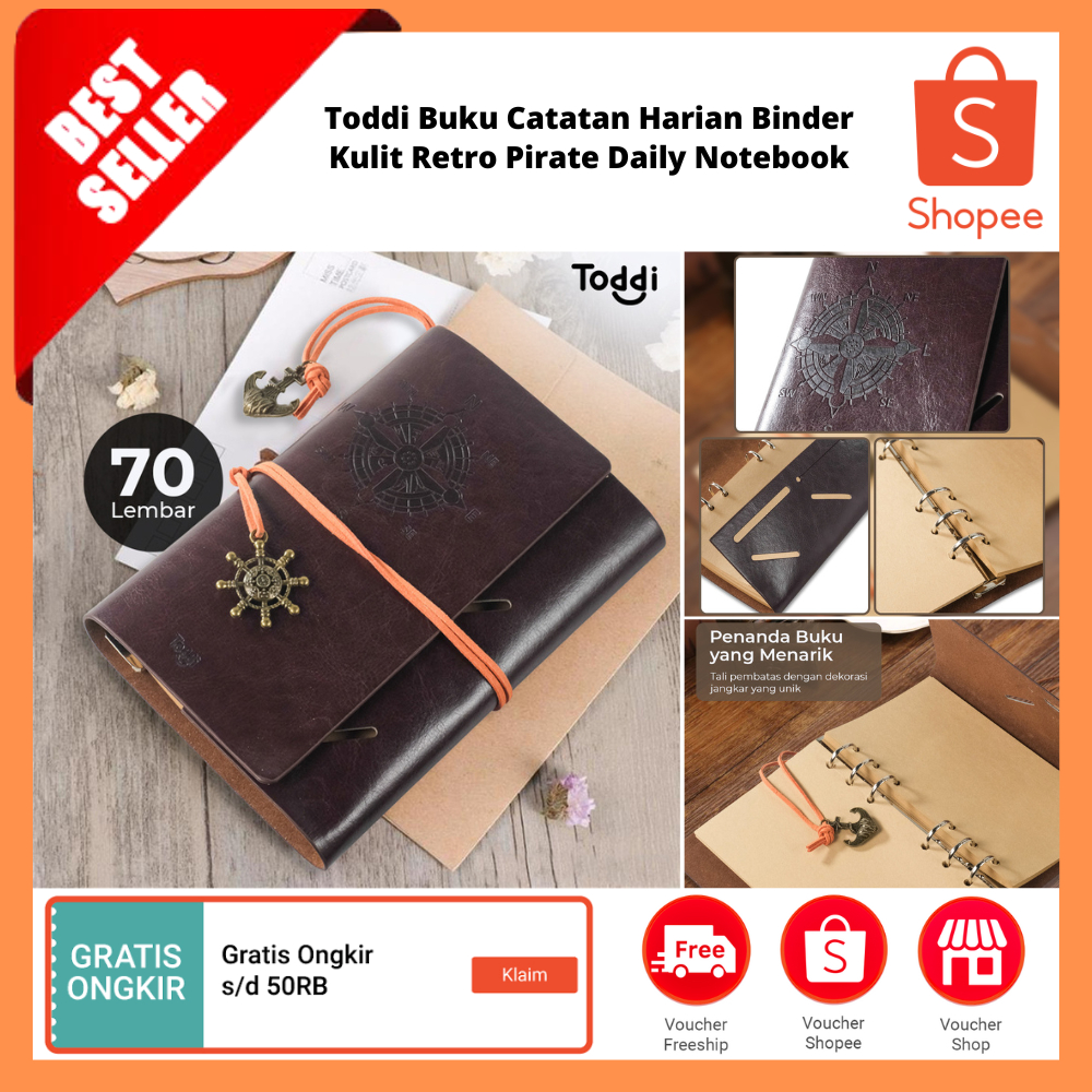 

Buku Catatan Harian Binder Kulit Retro Pirate Daily Notebook / Buku Harian Jurnal Penulisan Kulit