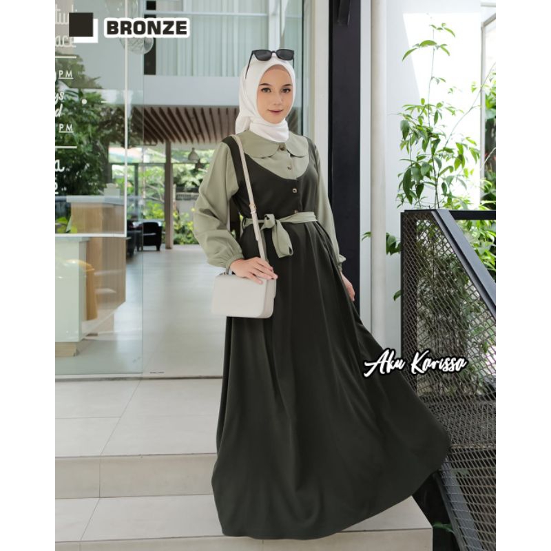 NAIMA DRESS by AKU KARISSA / GAMIS NAIMA / GAMIS TWOTONE / GAMIS KOMBINASI / GAMIS YORA STRECTH / GA