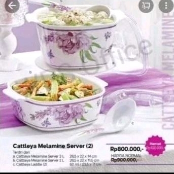 1 set 2 pcs Tupperware Original Promo Cattleya Melamin Server/Penyajian Melamin Sajian mewah dirumah